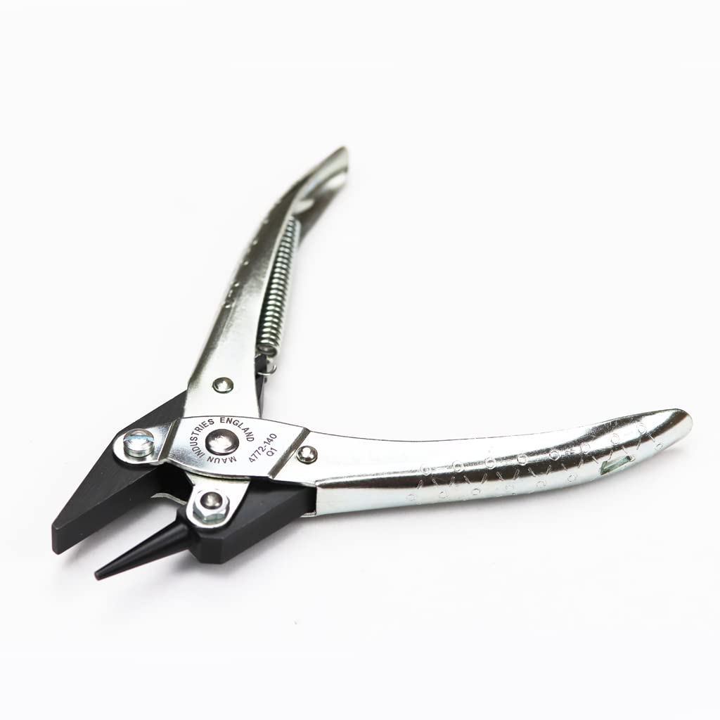 Maun 4772-140 Round and Flat Jaws Parallel Plier Return Spring 140 mm | Bend Wire and Make Loops | Smooth Jaws Prevent Damage | for Jewellery and Craft Work
