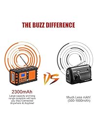 [Versión actualizada] Kello portátil de emergencia meteorológica Radio manivela autoalimentada AM FM NOAA radios solares