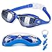 Swim Goggles with Nose Clip + Ear Plugs + Case, Clear No Leaking Anti Fog UV Protection Triathlon Swimming Glasses for Adult Men Women Youth Kids Child