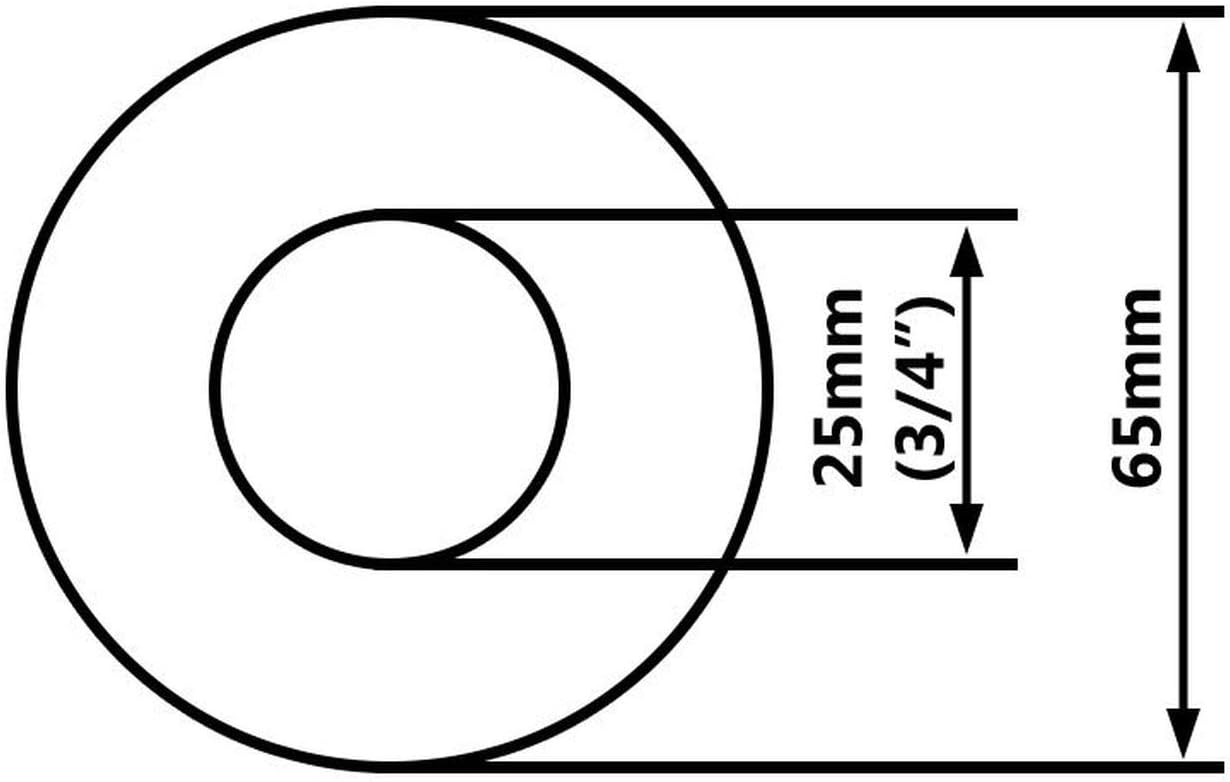 Chrome Plated Steel Pipe Cover Collar Cone 3/4" Valve Tap Rose 20mm Height, 20mm High - Image 3