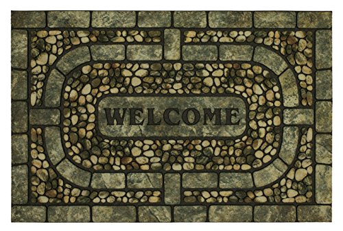 Mohawk Home Doorscapes Garden Pebbles Gray All All Weather Rubber Durable Non Slip Entry Way Indoor/Outdoor Welcome Door Mat 23 x 35 Inch