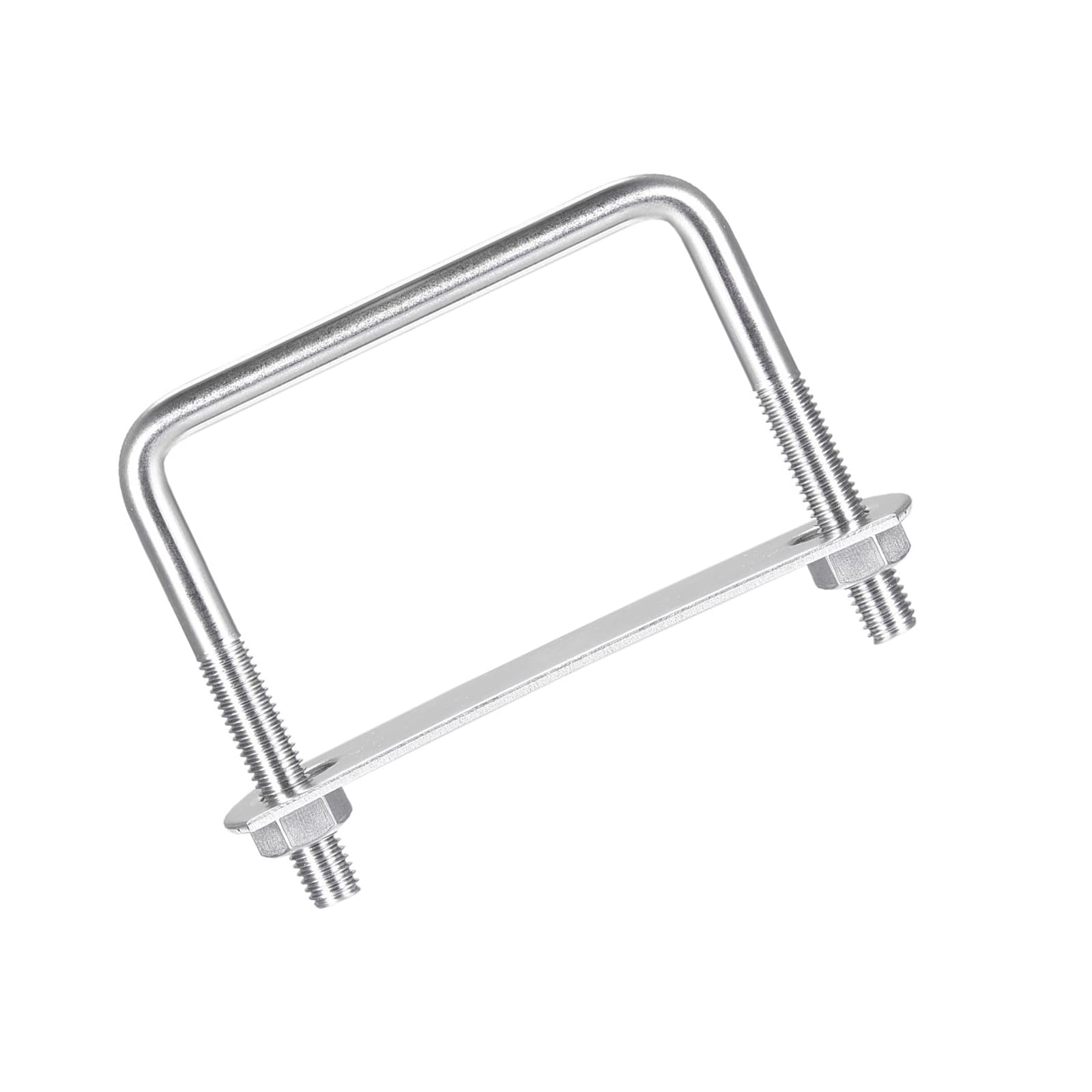 MACHSWON Square U-Bolt,1 Set 304 Stainless Steel M8 U Bolts 80mm(3.15") Inner Width 70mm Length with Nuts and Frame Plate for Automobiles Boat Trailer
