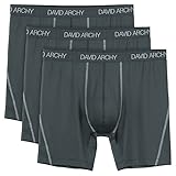 David Archy 3 Pack Men's Ultra Fast Dry Performance Boxer Briefs (S, Dark Gray-Mesh)