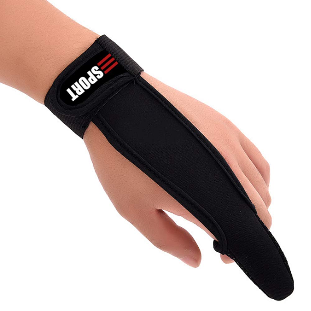 Millya Professional Anti-Slip Fishing Gloves Elastic Band Single Finger Stall Protector(Black)