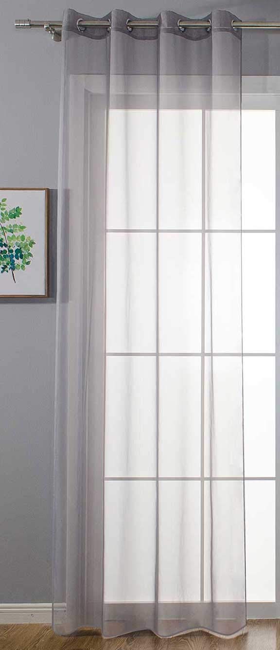 Gardinenbox 20332-cn Curtains with Eyelets for Living Room 145 x 140 cm Grey