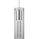 Kuzco Lighting Champagne 4" Pendant Light | Chrome Finish | Clear Bubble Glass Shade | Modern Contemporary Integrated LED Cei