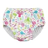 i play. by green sprouts Baby Girls Snap Reusable Swim Diaper, White Sea Pals, 12mo