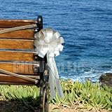 White Pull Bows with Tails - 8" Wide, Set of 6, Wedding Decoration, Valentine's Day, Christmas, Reception, School Dance, Sweet 16, Fundraiser
