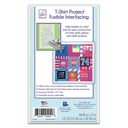June Tailor T-Shirt Project Fusible Interfacing, 60 by 72-Inch, White