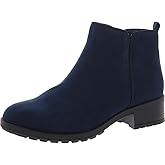 Style & Co. Womens GARNERR Stretch Faux Leather Ankle Boots, Navy Micro, 5.5