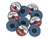 ABN 2in T27 120 Grit High Density Zirconia Alumina Flat Flap Disc Roloc Roll Lock Grinding Sandpaper Wheels 10 PK