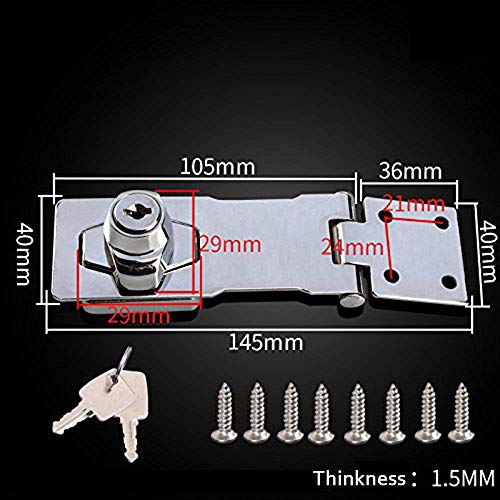 3 Packs+Keyed+Hasp+Locks+Stainless