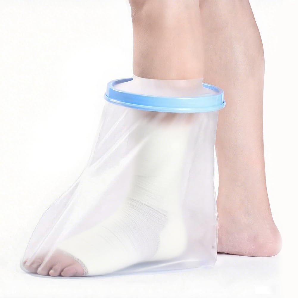 Aozzy Waterproof Foot Cast Cover for Shower Bath Watertight Cast Covers for Adult Broken Surgery Foot and Ankle Reusable