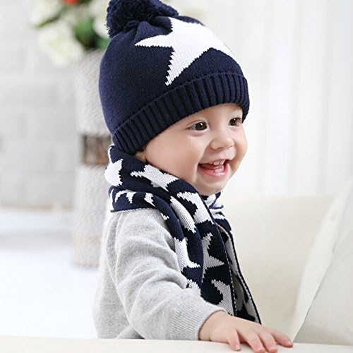 Bonnet Chaud En Laine Pour Bebes Ensemble Bonnet Echarpe Et Gants Pour Enfants Avec Etoiles Bonnet Dhiver En Coton Iikids Pour Filles Garcons Bleu Marine Foulards Bilkvarteret Bebe