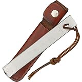 Old Timer Honesteel 7in with Heavy-Duty Steel Construction, Brown Leather Sheath, and Lanyard Hole for Honing Blade, Maintain Knives, Realigning Edges, Hunting, Fishing, Camping, Cutlery, and Outdoors