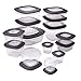 Rubbermaid Premier Easy Find Lids Meal Prep and Food Storage Containers, Set of 14 (28 Pieces Total), Grey |BPA-Free & Stain Resistant