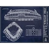Wrigley Field Blueprint Style Print