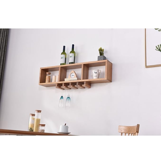 Estanteria De Pared Estante Del Vino De Roble Blanco De Madera
