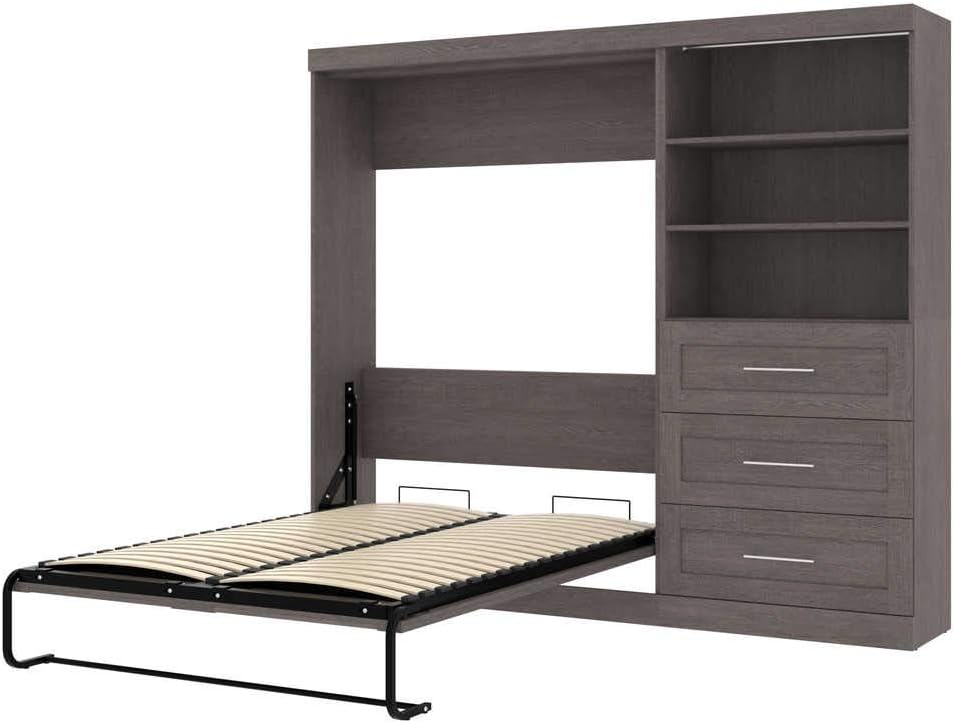BESTAR Pur Murphy, Space-Saving Wall Bed for Multipurpose Room, Full, Bark Grey