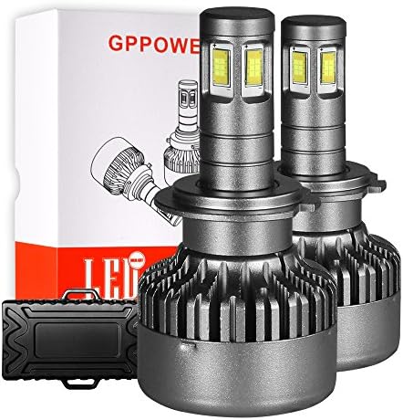 GPPOWER Car LED Headlight Bulbs 4 Side CSP H7 ALL IN ONE Lamp Conversion KIT 100W 12000LM 6000k White Warranty 2year (H7)