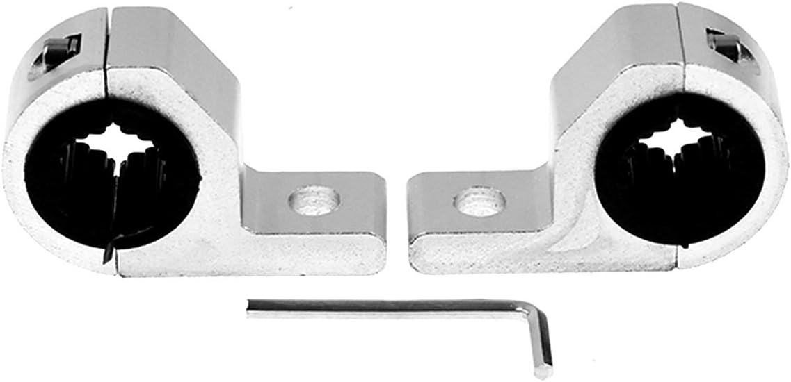 HDBUBALUS 25-30mm LED Light Bar Mounting Bracket Kit LED Off-Road Light Horizontal Bar Tube Clamp Motorcycle Car SUV Truck Chrome