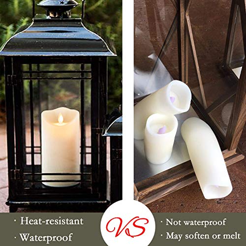 Homemory Waterproof Flickering Flameless Candles, Outdoor Indoor Battery Operated LED Candles