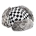 City Hunter Checkered Jacquard Trapper Bomber Cap Hat w/Faux Fur