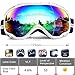 HUBO SPORTS Ski Snow Goggles for Men Women Adult,OTG Snowboard Goggles of Dual Lens with Anti Fog for UV Protection for Girls(WBPGreen)