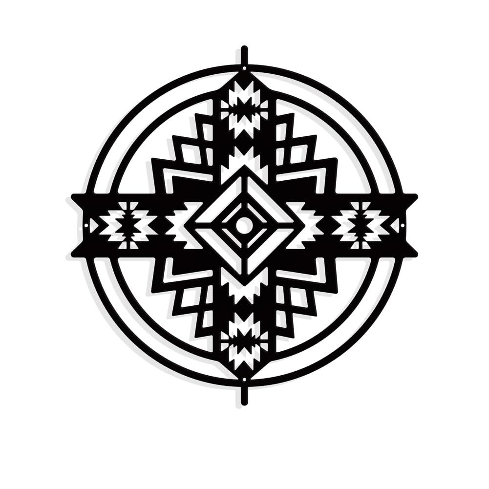 NBEADS Western Pattern Metal Wall Art Decor, Matte Wall Hanging Decor Silhouette Wall Art for Home Bedroom Living Room Garden Hotel Office Wall Christmas Festival Decoration Gift, 29.8x29.8cm