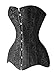 Kiwi-Rata Women's Faux leather Overbust buckle Corset G-string XXXX-Large,Black