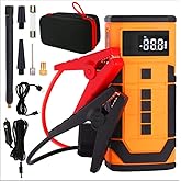 Car Jump Starter with Air Compressor, 3000A Car Battery Jumper Starter Portable (9.0 Gas/6.5L Diesel) with 150PSl Digital Tire Inflator Portable Car Jump Box with Jumper Cables, Charger, LED Light