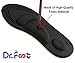 Dr. Foot's Arch Support Insoles, Help Against Plantar Fasciitis, Metatarsal and Heel Pain, Diabetic Anti-Sweat Foam Comfortable Insoles for Shock Absorption(M | 5~9 US Women's, Black)