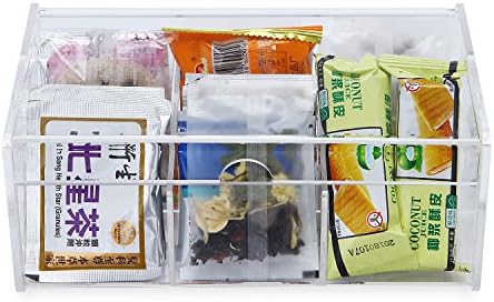 Acrylic Tea Bag Organizer, Acrylic Tea Bag Holder Acrylic Storage Organizer for Tea Bag, Candy,Coffee Bag,Clear