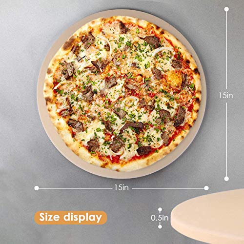 VeRosky Pizza Stone, Baking Stone 15 inch Round Pizza Stones for Grill