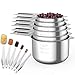 Homgeek Measuring Cups and Measuring Spoons set, Stainless Steel Measuring Cups and Spoons Set of 12, Liquid Measuring Cup or Dry Measuring Cup Set, Stainless Measuring Cups, Kitchen Metal Nesting Cup