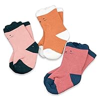 CoCoCute Baby Boy Girl Socks - 3 Pairs Toddler Ultra Thick and Warm Socks Infant Kid Cotton Crew Socks For Winter (XS(0-12M), Cat)