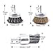 Swpeet 3 PCS 3 Inch Knotted and Plated Crimped and 1-Inch Carbon Knot Wire End Brush, Cup Wire Wheels Brush Set Perfect for Removal of Rust / Corrosion / Paint - Reduced Wire Breakage and Longer Life