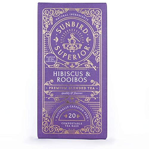 Sunbird Rooibos Hibiscus Rooibos | Roter Tee Blend mit Hibiscus | 20 kompostierbare Beutel | Rare Premium Rooibos | 100… – Bild 3