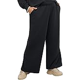 Hanes Womens Originals Fleece Palazzo Pants, Soft Brushed Flare Leg Sweatpants, 28.5", Plus Sizes