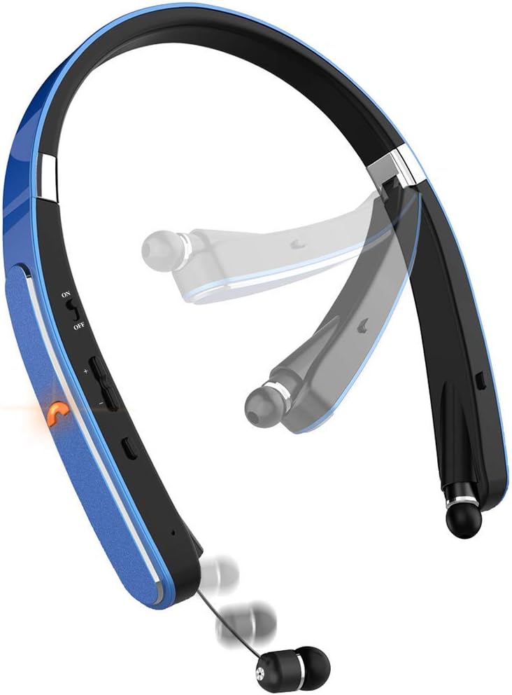 Bluetooth Headset, Bluetooth Headphones-LBell 30 Hrs Playtime Wireless Neckband Design W/Foldable Retractable Headset for Cellphones Like X/ 8/7 Plus Samsung Galaxy S9 Note 8
