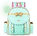 EURO SKY Children School Backpack Bags for Girls Students PU Leather Green Large
