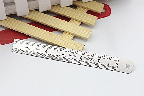 Shuxy 6" Stainless Steel Ruler Metal Ruler with Convenient Storage Case - Perfect Straight Edge For Office Easy Measurements - 20mm Wide x .0.5mm Thick Pack of 6