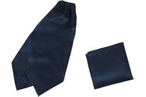 Dan Smith Solid Long-Self Ascot For Wedding Cravat Tie Silk Blend 53" Big And Tall