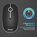 Rechargeable 2.4GHz Wireless Bluetooth Mouse, Jelly Comb Slim Noiseless Optical Wireless Mouse with Bluetooth, USB or Type C Connection,Easy-Switch up to 3 Device MS04
