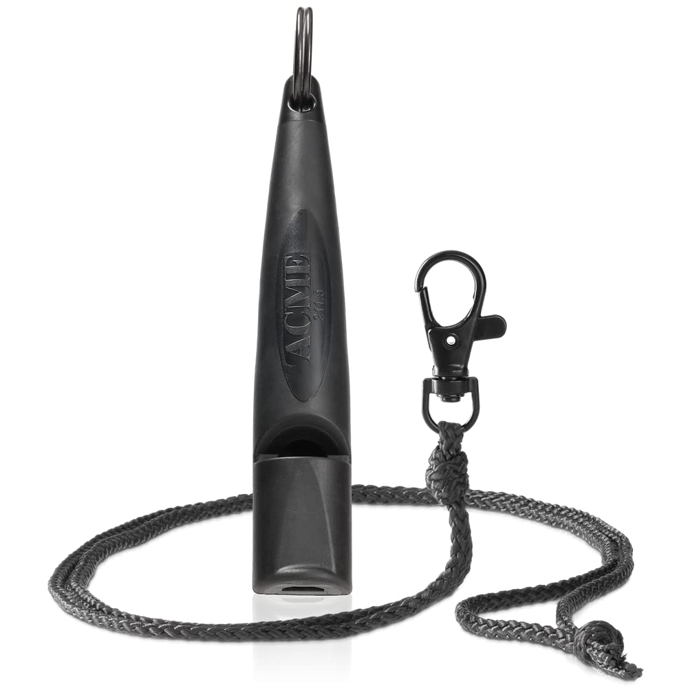 ACME Dog Whistle No. 210.5 (Update 2023) with Free Whistle Band in Matte Black | Alpha | Ideal for Recall | Long Range | Frequency Standardised (Black)
