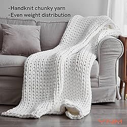 YnM Weighted Blanket, Handmade Chunky Yarn Knitted