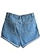 Haola Women's Juniors Vintage Denim High Waisted Folded Hem Jeans Shorts Light Blue XL