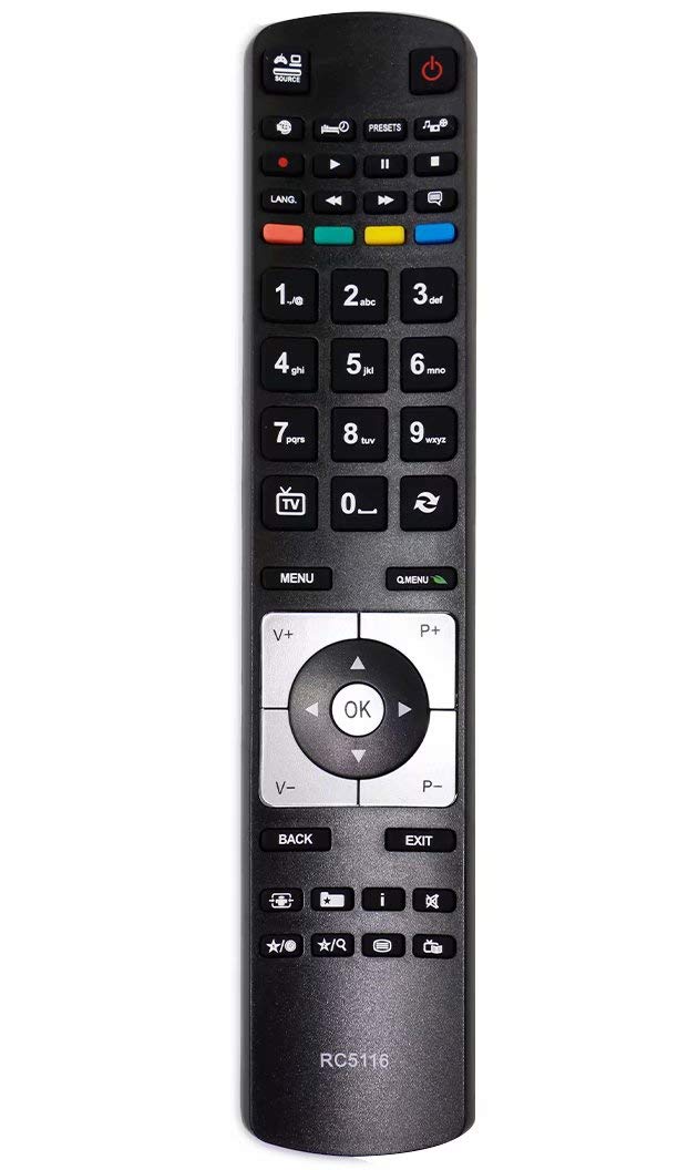 ALLIMITY RC5116 Remote Control Replace for Finlux TV 16FLD910L 22F6030D 22FLHY905LVD 22FLHYR905LVD 26FLD785P 26FLD905U 32FLE850H 32FLHD845HU 32FLHY850HU 32FLHYR850HU FIN32FLD905HU FIN40840SLED