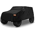 X AUTOHAUX SUV Car Cover Fit for Jeep Wrangler JK JL 2 Door 2007-2021 Outdoor Waterproof Sun Rain Dust Wind Snow Protection 210D Oxford Black