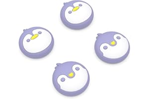 PlayVital Penguin Cute Thumb Grip Caps for ps5/4 Controller, Silicone Analog Stick Caps Cover for Xbox Series X/S, Thumbstick